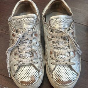 PHILIPPE MODEL silver w/ factory wear sneakers 38 8